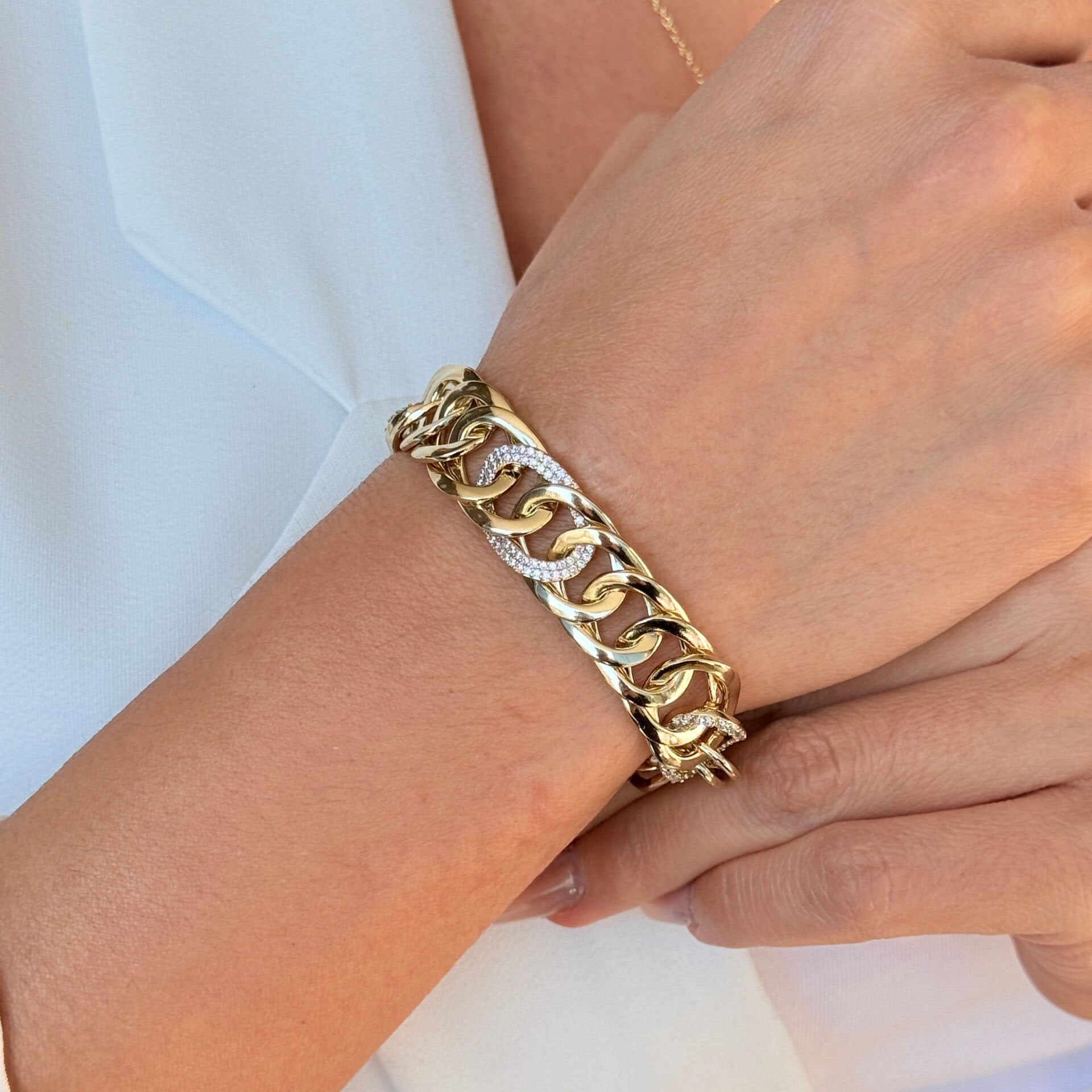 Royal Gurmet Zirkon Taşlı Vip Xuping Bileklik Gold