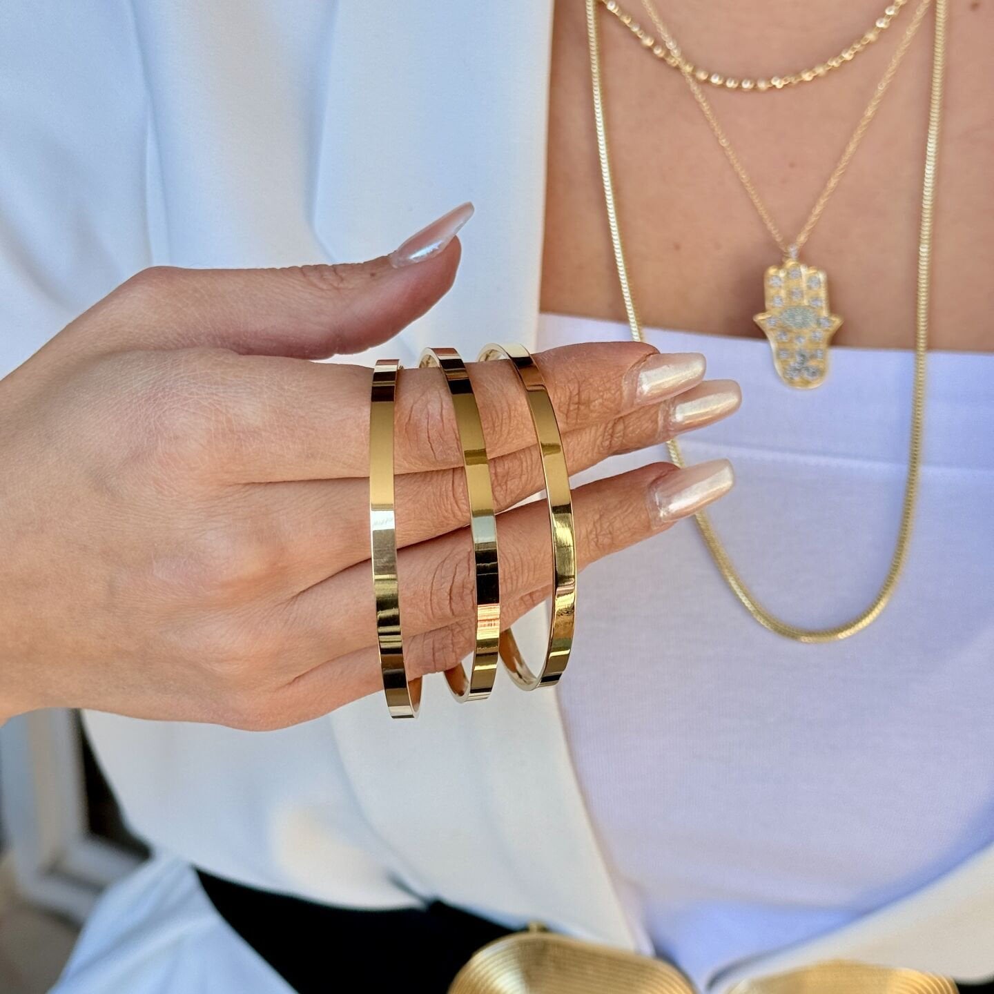 Kibrit Çöpü Kalın Ajda Bilezik Paslanmaz Çelik