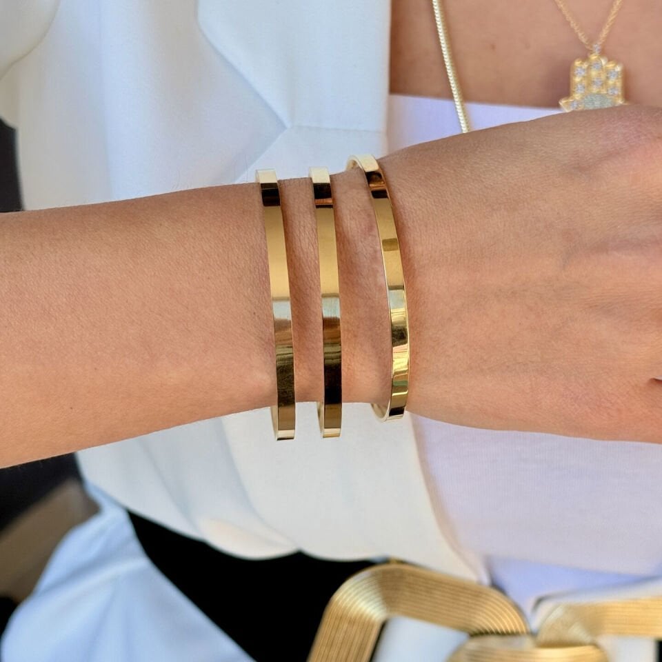 Kibrit Çöpü Kalın Ajda Bilezik Paslanmaz Çelik