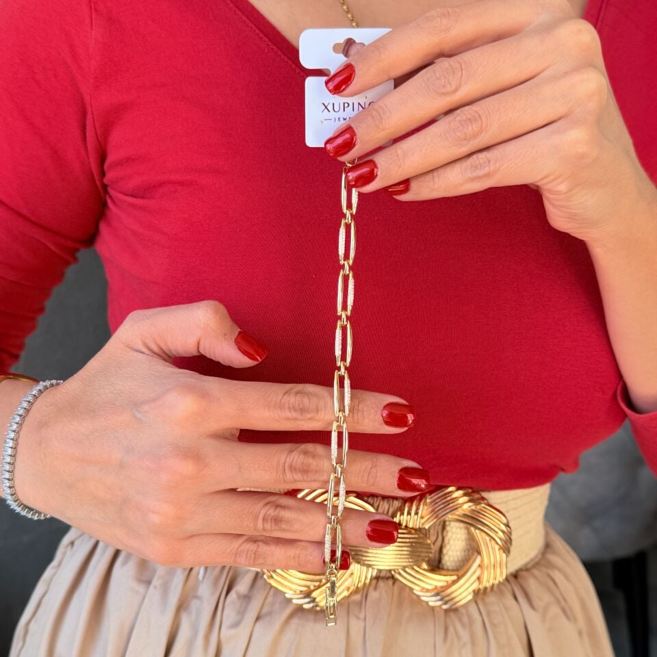 Milena Zirkon Taşlı Vip Xuping Bileklik Gold