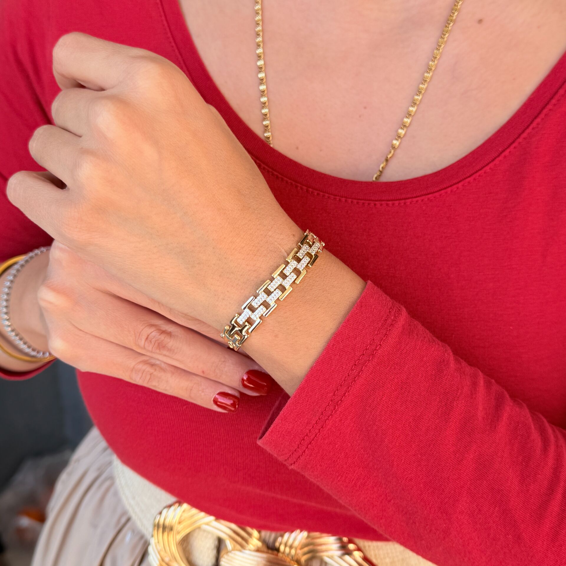 Valencia Zirkon Taşlı Vip Xuping Bileklik Gold