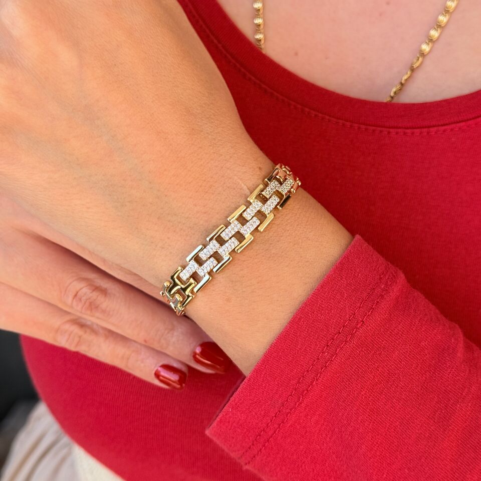 Valencia Zirkon Taşlı Vip Xuping Bileklik Gold