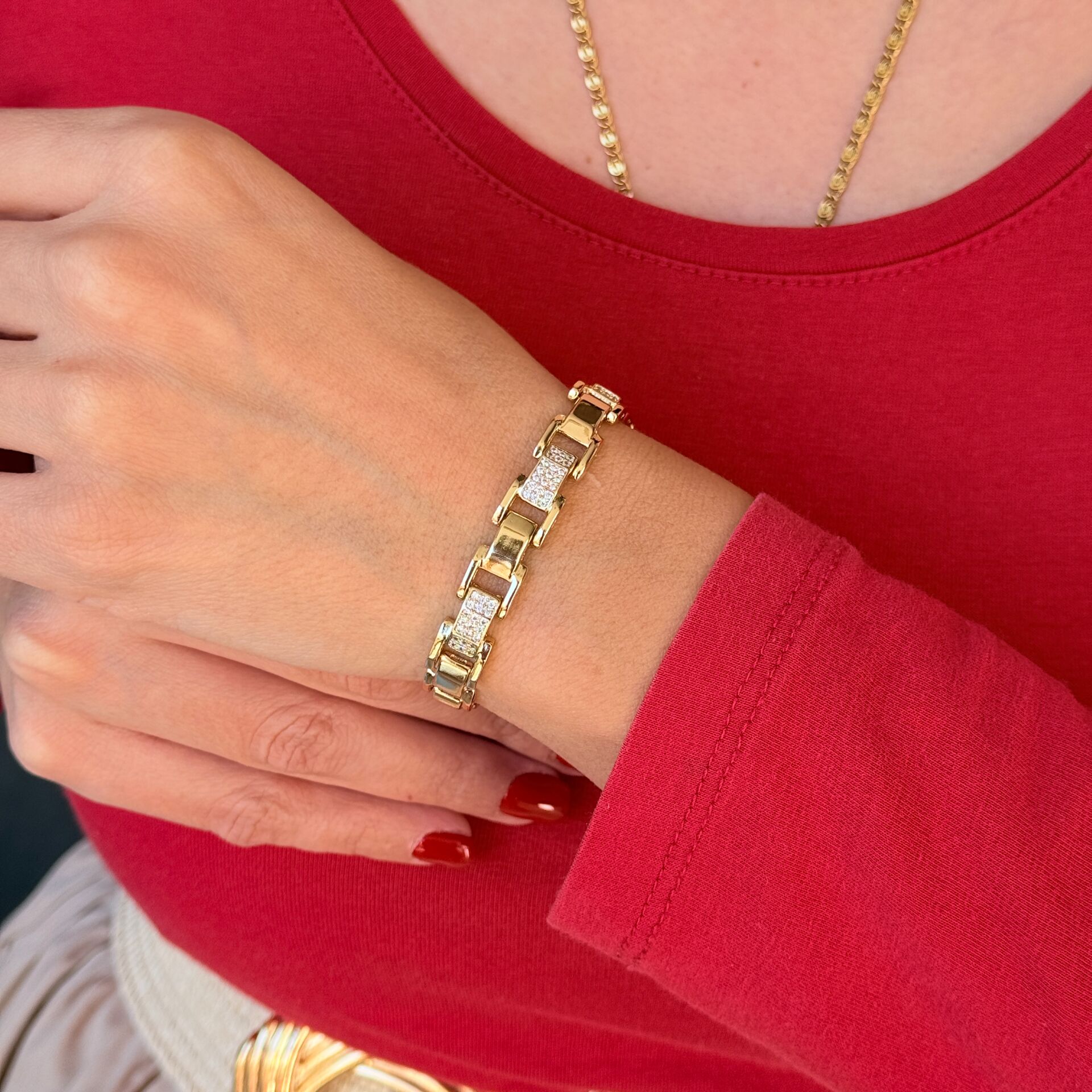 Luna Zirkon Taşlı Vip Xuping Bileklik Gold