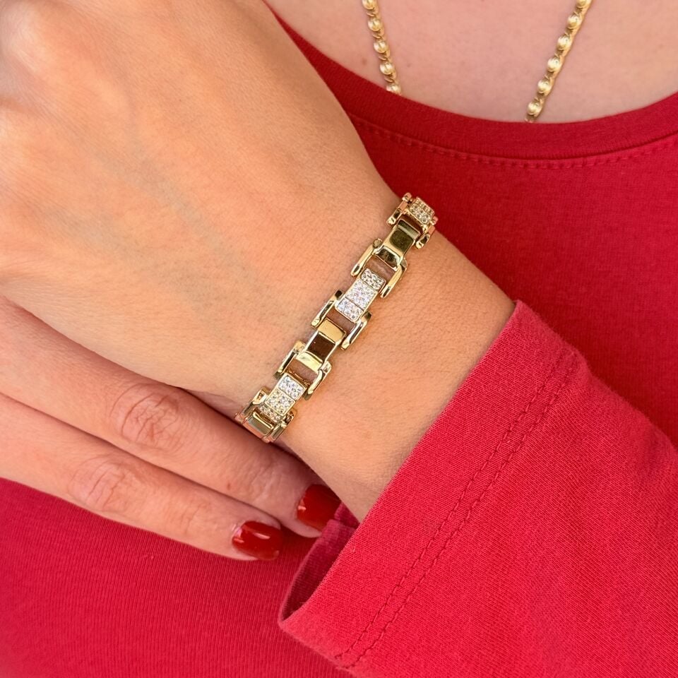 Luna Zirkon Taşlı Vip Xuping Bileklik Gold