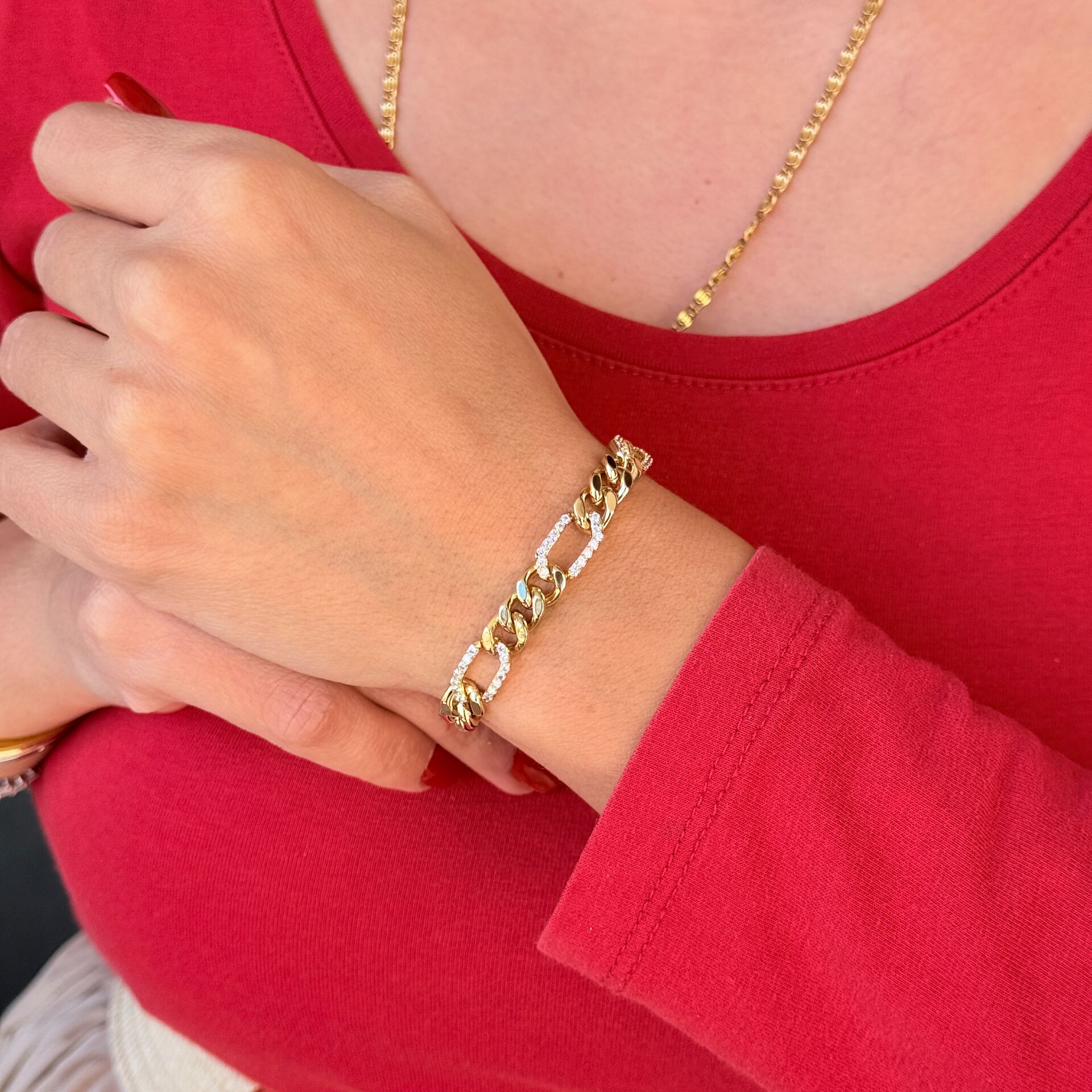 Mila Gurmet Zirkon Taşlı Vip Xuping Bileklik Gold