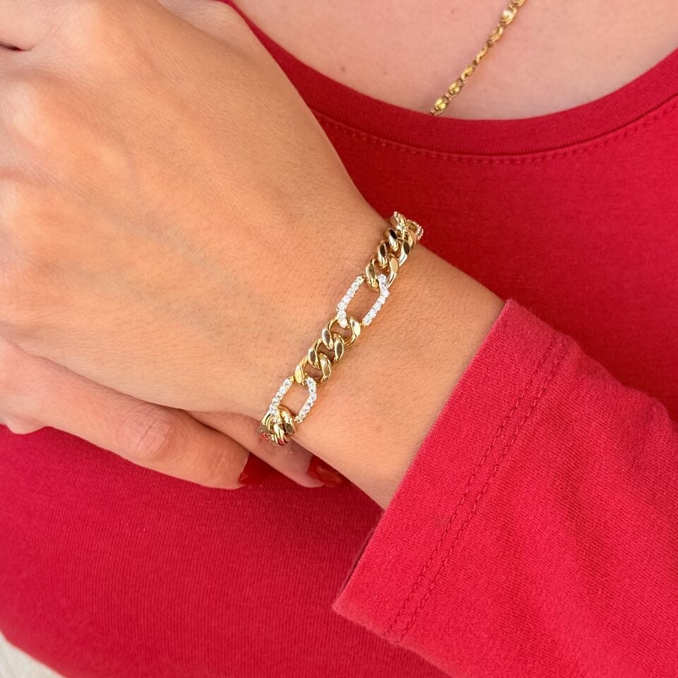 Mila Gurmet Zirkon Taşlı Vip Xuping Bileklik Gold