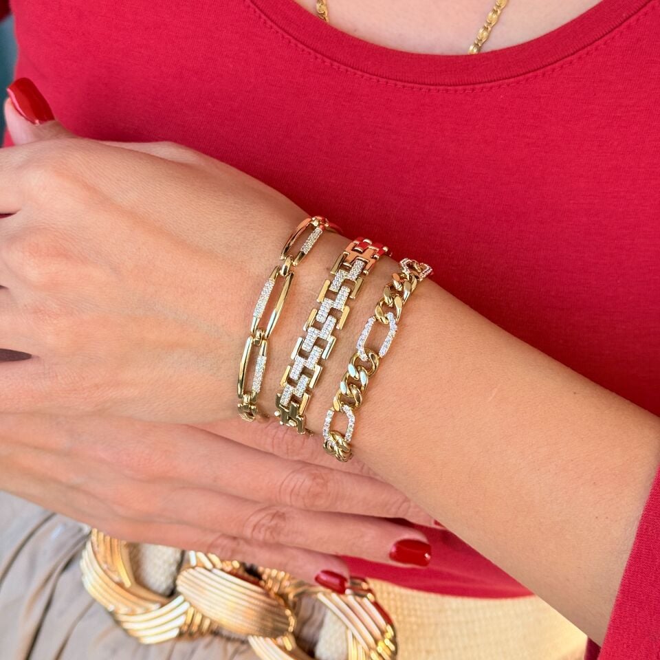 Mila Gurmet Zirkon Taşlı Vip Xuping Bileklik Gold