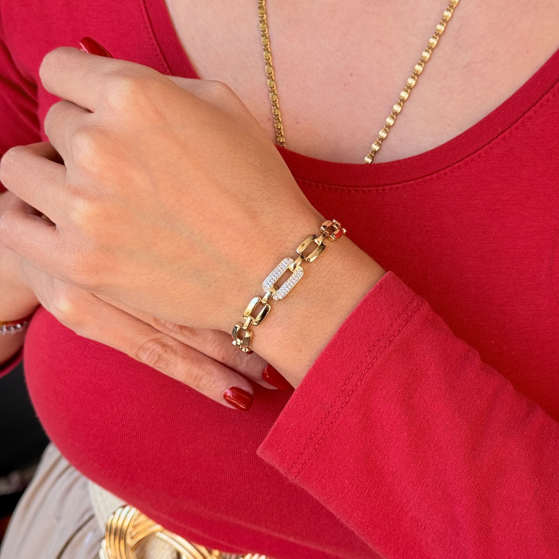 Venüs Zirkon Taşlı Vip Xuping Bileklik Gold