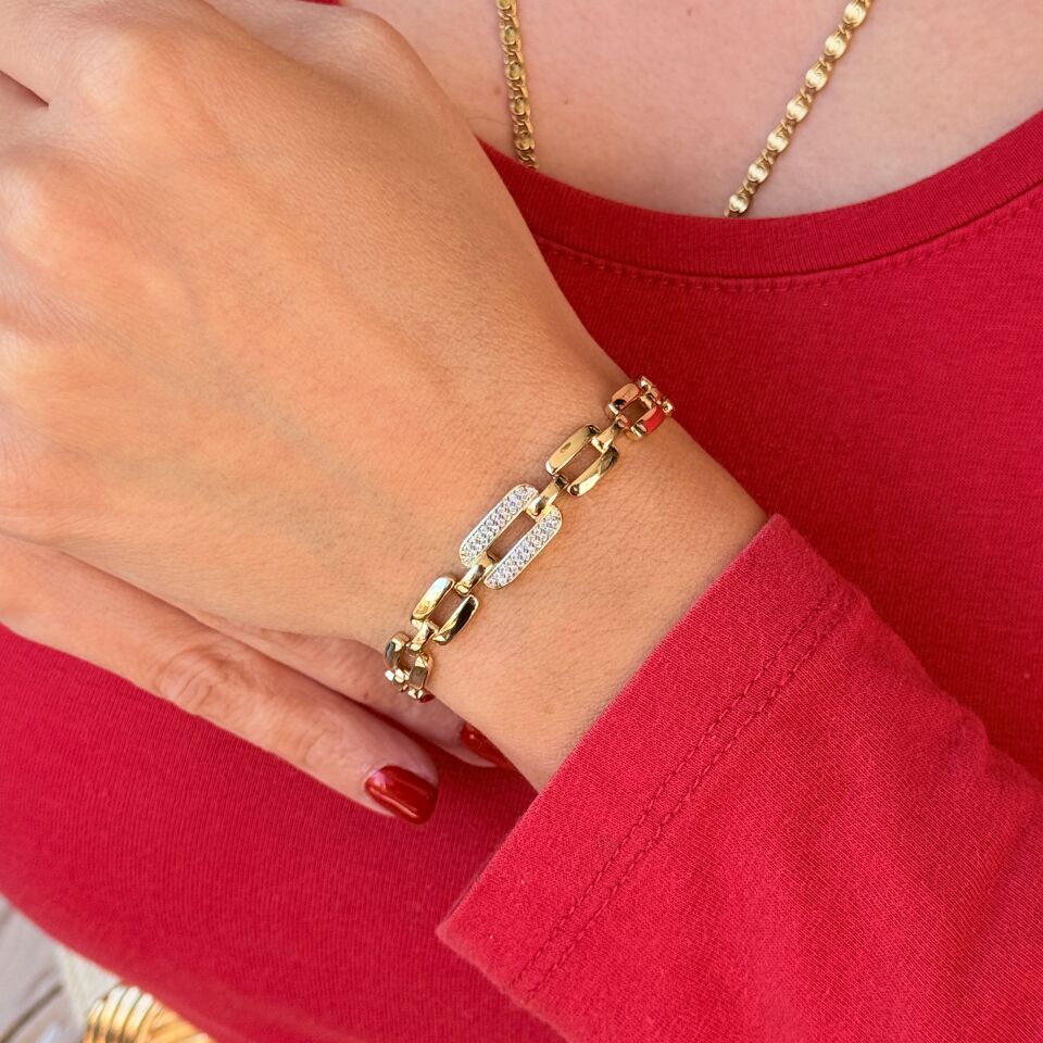 Venüs Zirkon Taşlı Vip Xuping Bileklik Gold