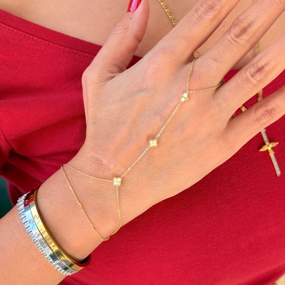 Şans Yoncası Şahmeran Paslanmaz Çelik Gold