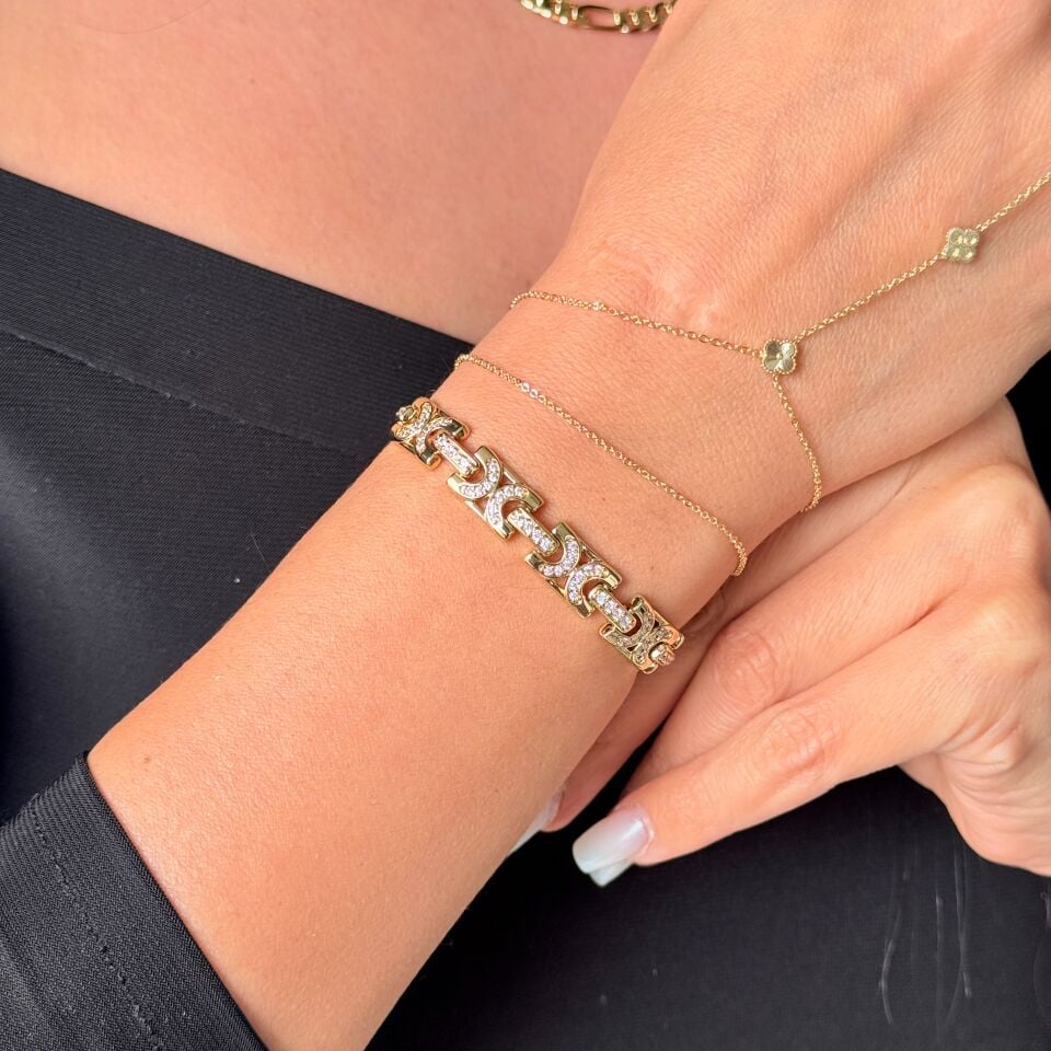 Elara Zirkon Taşlı Vip Xuping Bileklik Gold