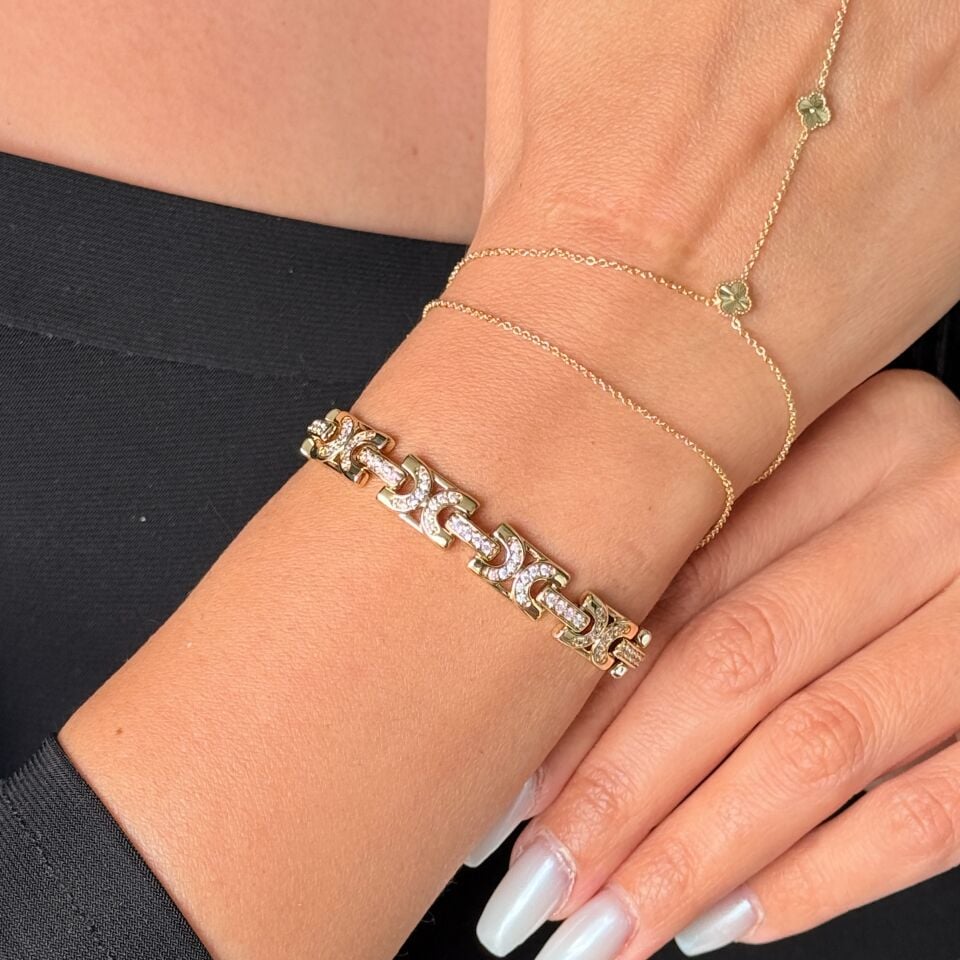 Elara Zirkon Taşlı Vip Xuping Bileklik Gold