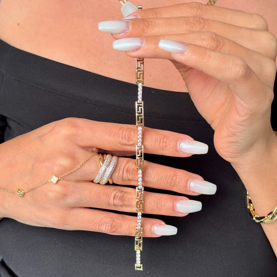 Valeron Zirkon Taşlı Vip Xuping Bileklik Gold