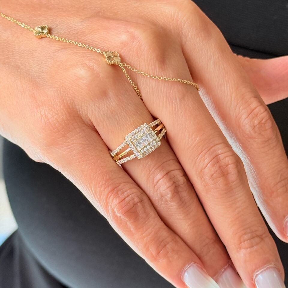 Baget Zirkon Taşlı Vip Xuping Yüzük Gold