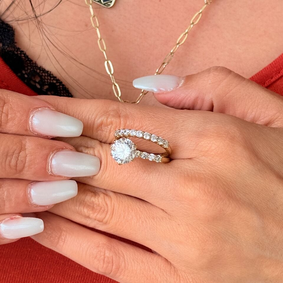 İkili Tektaş Zirkon Taşlı Vip Xuping Yüzük Gold