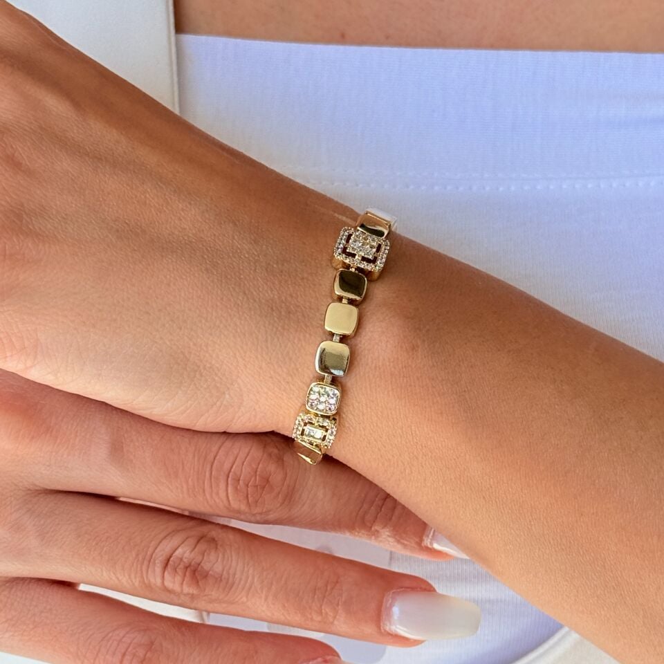 Karex Zirkon Taşlı Vip Xuping Bileklik Gold