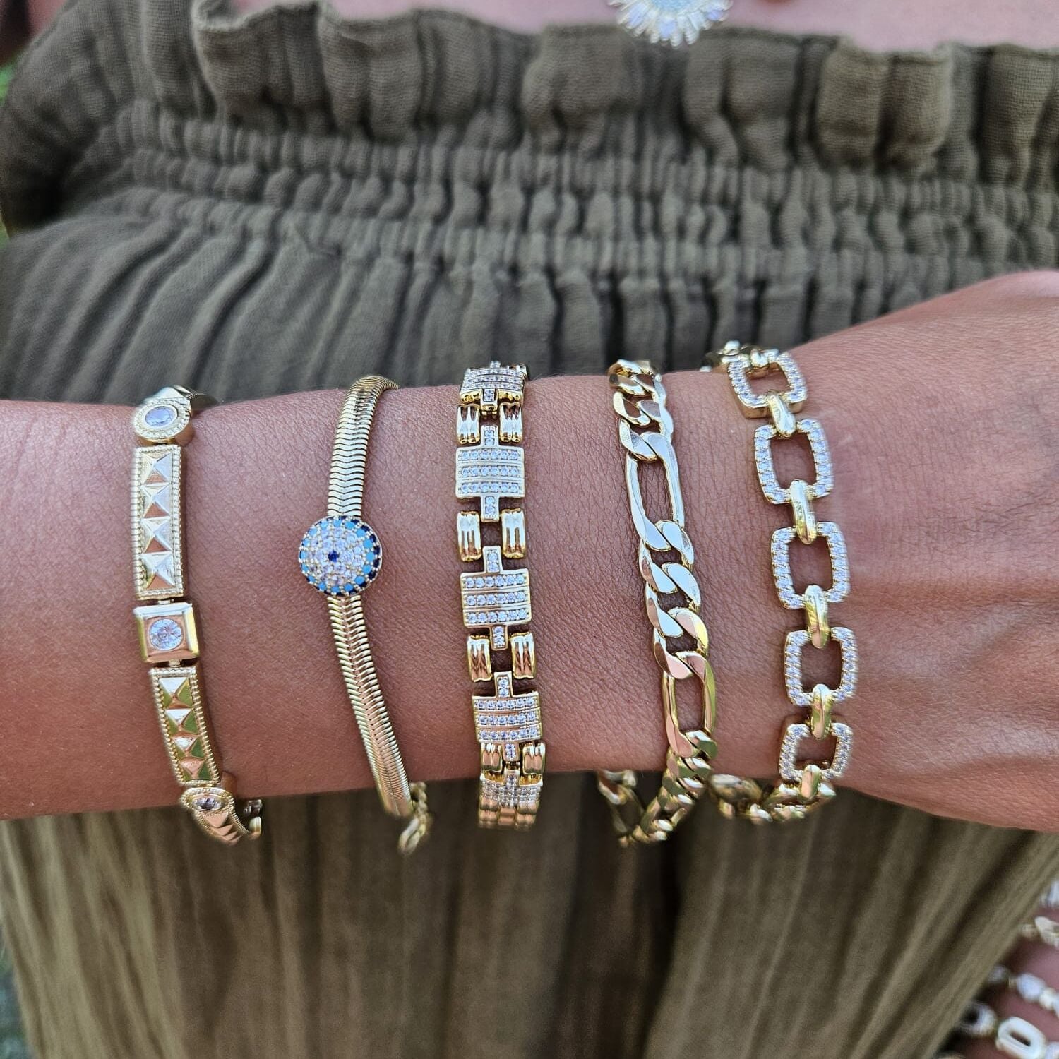 Nazar Balık Sırtı Xuping Bileklik Gold